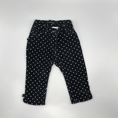 Segunda Selección - Pantalón Little Akiabra Talle 9 meses gamuza negro lunares (37 cm largo)