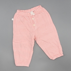 Segunda Selección - Legging Pandy Talle 4 (6-7 meses) algodón rayas rosa blanco botones (37 cm largo)