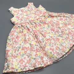 Vestido Primark Talle 6-9 meses puntilla flores rosa amarillo hojas verdes - comprar online