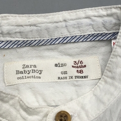 Camisa Zara Talle 3-6 meses blanca - rayas - botones - Baby Back Sale SAS