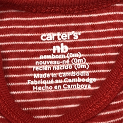 Body Carters Talle NB (0 meses) algodón rojo rayas blanco - Baby Back Sale SAS