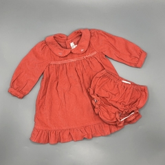 Segunda Selección - Vestido Baby Cottons Talle 3 meses corderoy rojo ladrillo (con bombachudo)