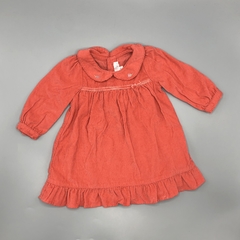 Segunda Selección - Vestido Baby Cottons Talle 3 meses corderoy rojo ladrillo (con bombachudo) - comprar online