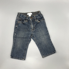 Jeans Old Navy Talle 6-12 meses azul desgastado costura beige (38 cm largo)