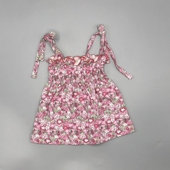 Set Pampero Talle 0-3 meses algodón florcitas fucsia rosa (vestido y bata) - comprar online