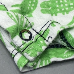 Imagen de Segunda Selección - Enterito Owoko Talle 2 (6 meses) algodón blanco animalitos figuras verde fluor
