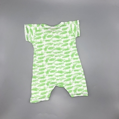 Segunda Selección - Enterito Owoko Talle 2 (6 meses) algodón blanco animalitos figuras verde fluor en internet