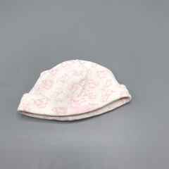 Gorro Gabriela de Bianchetti RN (0 meses) algodón blanco animalitos rosa