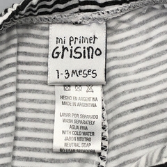 Legging Grisino Talle 1-3 meses algodón rayas blanco negro (36 cm largo) - Baby Back Sale SAS