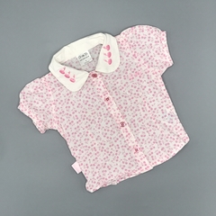 Camisola Gabriela de Bianchetti Talle 6 meses blanca cerecitas rosa cuello bordado