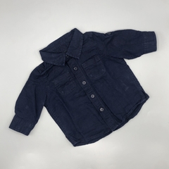 Camisa Baby GAP Talle 3-6 meses fibrana azul oscuro lisa