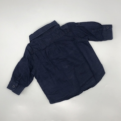 Camisa Baby GAP Talle 3-6 meses fibrana azul oscuro lisa en internet