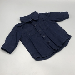 Camisa Baby GAP Talle 3-6 meses fibrana azul oscuro lisa - comprar online