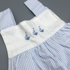 Imagen de Jumper short NUEVO Talle 1 (0-3 meses) algodón rayado barcos bordados