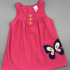 Segunda Selección - Vestido Carters Talle 12 meses micropolar fucsia mariposa bordada - comprar online