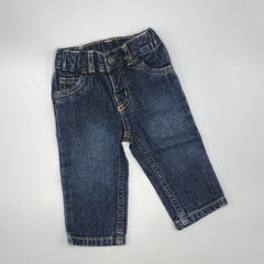 Jegging Carters Talle 6 meses jean azul oscuro costuras marrón (35 cm largo)