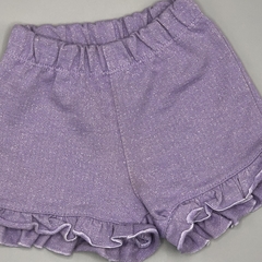 Segunda Selección - Short Grisino Talle 3-6 meses lila brillos - comprar online