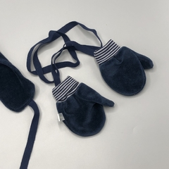 Set NUEVO Baby Cottons Talle 3 meses plush azul - gorro y manoplas en internet