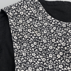 Imagen de Segunda Selección - Vestido Cheeky Talle L (9-12 meses) gabardina negro mini florcitas blancas lazo