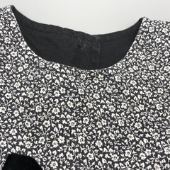 Segunda Selección - Vestido Cheeky Talle L (9-12 meses) gabardina negro mini florcitas blancas lazo - comprar online