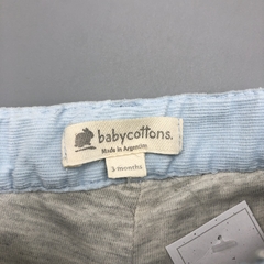 Segunda Selección - Pantalón Baby Cottons Talle 3 meses corderoy celeste - Largo 33cm - Baby Back Sale SAS