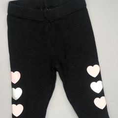 Legging Carters Talle NB (0 meses) negro - corazones - Largo 25cm - comprar online