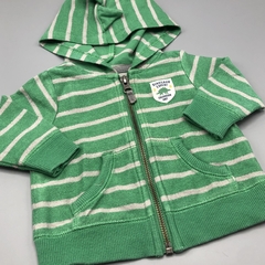 Imagen de Segunda Selección - Campera Carters Talle 3 meses algodón rayas verde gris dino (sin frisa)
