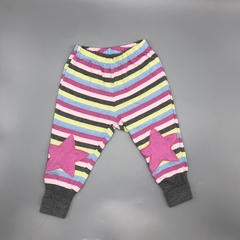 Segunda Selección - Legging Owoko Talle 3 algodón rayas multicolor estrellas (43 cm largo)
