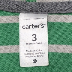 Segunda Selección - Campera Carters Talle 3 meses algodón rayas verde gris dino (sin frisa) - Baby Back Sale SAS