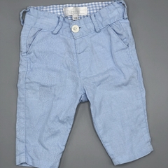 Segunda Selección - Pantalón Baby Cottons Talle 3 meses lino celeste (32 cm largo) - comprar online