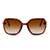 Óculos de sol quadrado grande feminino com lente marrom