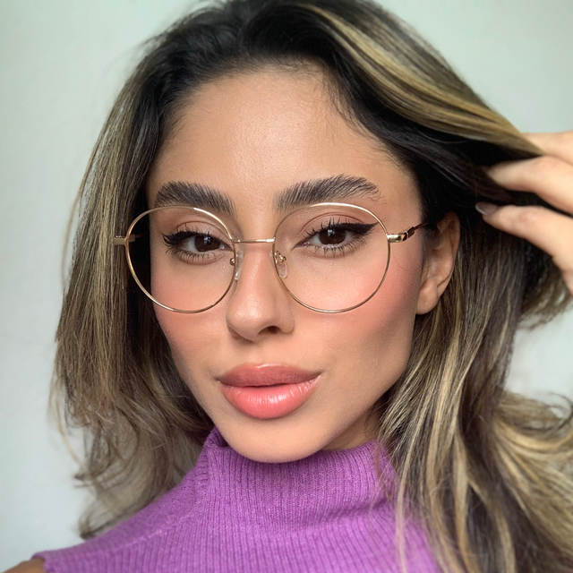 Óculos de Grau Redondo Grande Feminino | Óculos Linda Menina