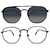 Óculos 2 em 1 - Hexagonal - Preto - comprar online