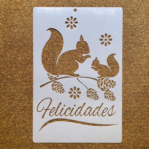 M - FELICIDADES ARDILLITAS - 20x30cm - NAV106