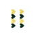 Aplique Para Bico de Pato Coração Verde Amarelo Acrílico (6cm) - 2 Unidades