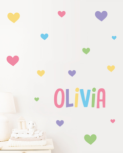 Adesivo Com Nome Personalizado - Olivia Candy Colors