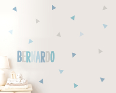 Adesivo de Parede Triangulo Com Nome Personalizado - Bernardo