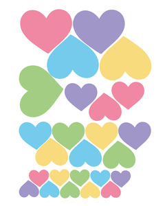 Adesivo de Parede - Corações Candy Colors na internet