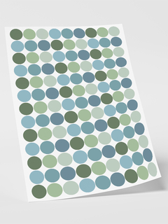 Adesivo de Parede Personalizados Poa Verde e Azul - comprar online