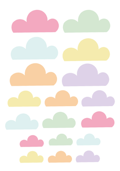 Adesivo de Parede Infantil Nuvens Meu Jardim - comprar online