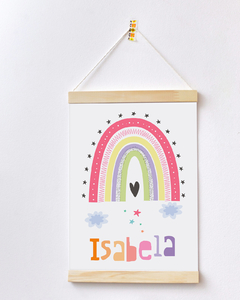 Flâmula para Quarto de Bebê - Arco_Íris Isabela ( Personalizável )