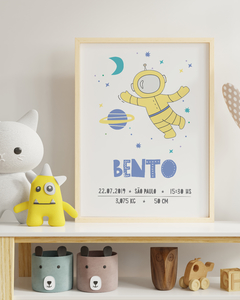 Quadro de Nascimento Astronauta - Bento