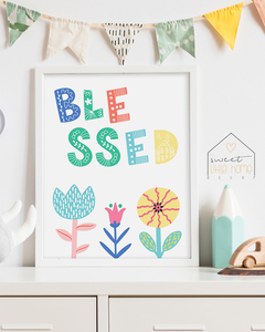 Quadro Decorativo Para Quarto de Bebê - Blessed na internet