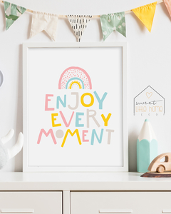 Quadro Decorativo Para Quarto de Bebê - Enjoy Every Moments