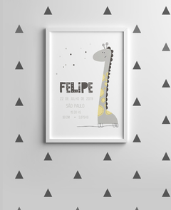 Quadro de Nascimento Girafa Escandi - Felipe - comprar online