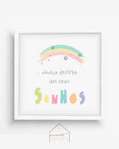 Quadro Decorativo Para Quarto de Bebê - Nunca Desista dos Seus Sonhos - comprar online