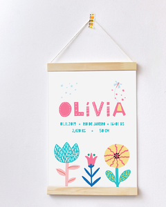 Flâmula de Nascimento Floral - Olivia