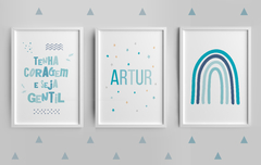 Conjunto Quadros - Tenha Coragem Azul - comprar online