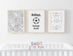 Conjunto 3 Quadros - Futebol