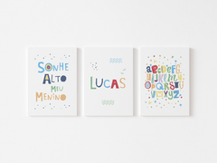 Conjunto Placas Decorativas - Alfabeto Fantasia